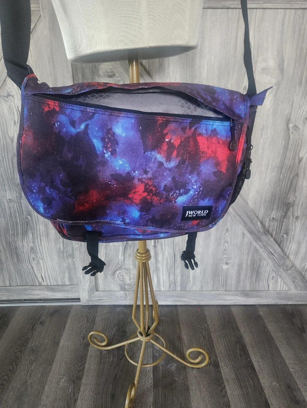 Jworld New York Galaxy Print Messenger Bag - Purple/Red/Blue